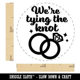 We're Tying The Knot Wedding Rings Rubber Stamp for Stamping Crafting Planners - 1 Inch Medium