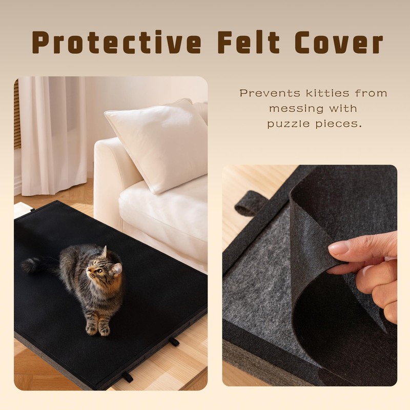 Tektalk 2000 Piece Foldable Jigsaw Puzzle Table with Cover, 3-Tilting-Angle