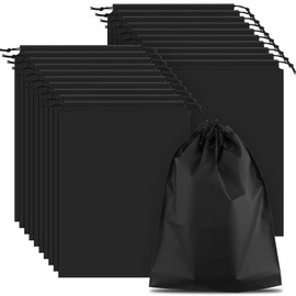 20 Pack Shoe Bags for Travel, 15.7" x 11.8" Black Travel Shoe Bags for Packing, Large Waterproof Portable Drawstring Travel Shoe Storage Bag Travel Essentials Women for and Men