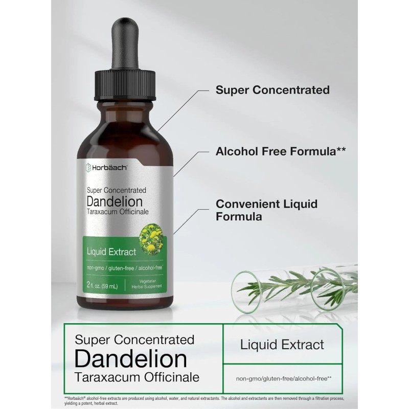 Horbäach Dandelion Root Extract | 2 fl oz | Alcohol