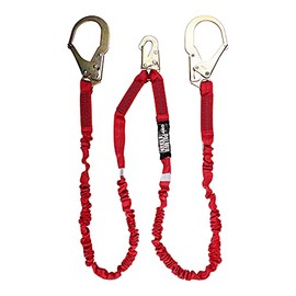 Palmer Safety Fall Protection L122233 Double Leg 6' Lanyard (Internal Shock Absorber) w/ Rebar Hooks I OSHA ANSI Arrest Restraint Scaffolding Arborist Roofing Equipment, 2.
