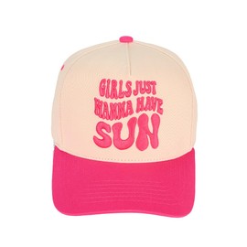 ScarvesMe Women Fashion Girls Just Wanna Have Sun Lettering Embroidered Snapback Trucker Cotton Baseball Cap Hat