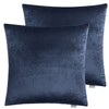 Set of 2 Luxton Velvet Square Cushion Covers Indigo Blue,