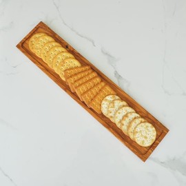 Naturally Med Olive Wood Cracker Tray - to Serve Crackers for Your charcuterie Board