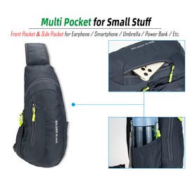 Gisdanchz Waterproof nylon sling bag backpack chest bag small men women for sports, travel etc