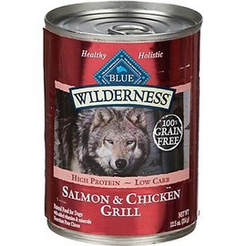 Blue Buffalo Blue Wilderness Salmon and Chicken Dog Food Grain Free 12.5 Oz. - Case Of: 12