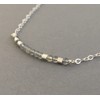 JENNYANDJUDE Custom LABRADORITE Small Bar Morse Code Necklace in Gold,