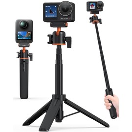 Tripod for DJI Osmo Action 5 Pro 4 3 Selfie Stick Monopod for DJI Osmo Action 5 Pro, Osmo Action 4, Osmo Action 3, Osmo 360 - 54cm Mini Extension Rod/Cellular Stick/Desktop Tripod with 360° Ball Head 4 Tier Telescopic Length Adjustable Portable Lightweig