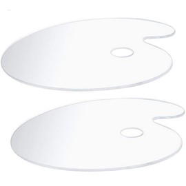 SURALIN Pack of 2 Transparent Acrylic Artists 15 x 25 cm Transparent Oval Non-Stick Transparent Easy to Clean
