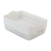 6 Packs Large Plastic Storage Tray Baskets with Handles for