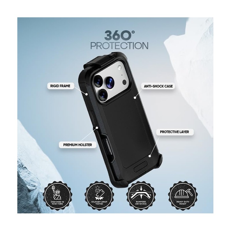 MOTIVE - Funda diseñada para 17 Pro Max con clip
