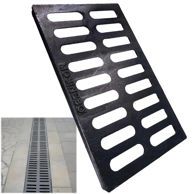 MOSINSBO Cast Iron Drain Grate 20x12 in, B-Class 28100 lbs