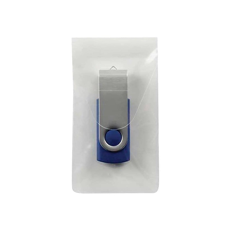 Smead Self-Adhesive Poly USB Flash Drive Pocket, 2"W x 3,5"H,