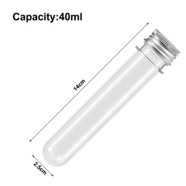 Containers Candy 8 Pieces 40 ml Clear Plastic Test Tubes with Screw Caps Jelly Belly Bean Cookie Nuts Bottle Containers for Jewelry Making Birthday Goodie Bags Bath Salt Vials