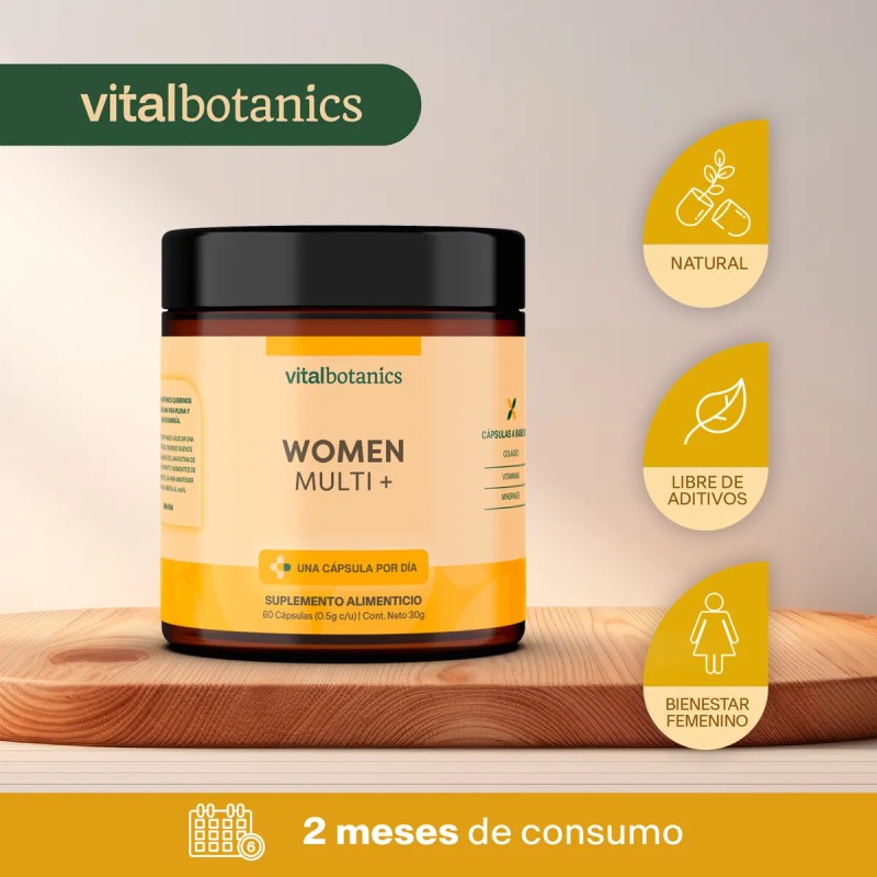 Multivitaminico Mujer Con Colageno 60 Caps | Vitalbotanics Sin Sabor
