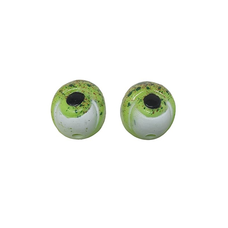 Frog Eyes Vintage Plastic Macrame Beads (Green)
