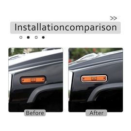 PIUGILH Side Turn Signal Light Decorative Frame Compatible with Hummer H2 2003-2009 Stainless Steel Exterior Car Accessories