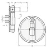 Ganter Normelemente Disc handwheels with rotating handle - GN 923.3-100-B12-R-SR