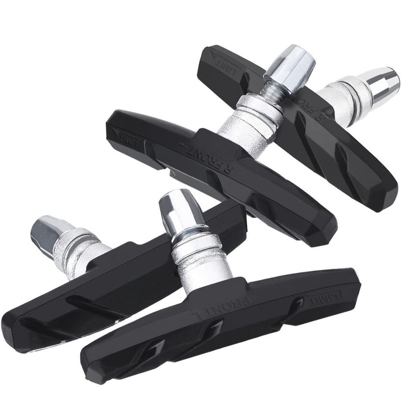 Bike Brake Pads, 4 Pairs with Installation Tool Hex Nuts/Wrench