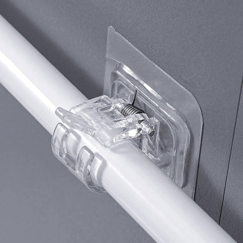 LeLehome 8PCS No Drill Curtain Rod Holders Universal Plastic Nail