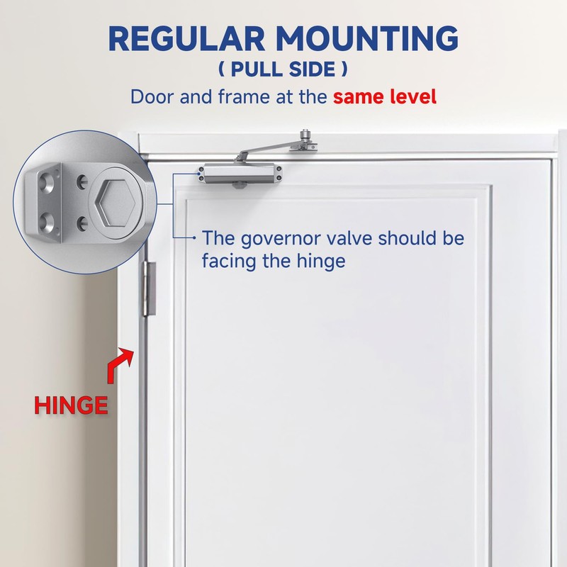 Baridwon Commercial Door Closer Heavy Duty, No Door-Holding Design, Fast