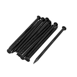 sourcingmap Hardware Nails 4-inch Length Carbon Steel Point Tip Wall Cement Nail Black 10pcs