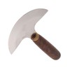 Leather Round Head Knife Walnut Wooden Handle Large Double Sided