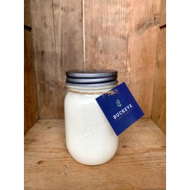 Buckeye Candle Company 16 ounce Mason Jar Soy Candle, Wood Sage and Sea Salt Scent, Handmade Soy Candle