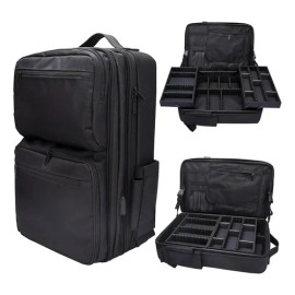 Mochila De Maquillaje Multifuncional Con Bandeja Y Divisores                                                                                          