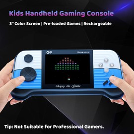 Handheld Game Console Built-in 400 Retro Games, Travel-Friendly Gaming Console with Long Battery Life, Plug and Play Video Game Console for Kid Adult (Blue)