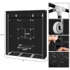 Portable Double Rod Storage Organizer 69\" Non-Woven Fabric Closet Wardrobe