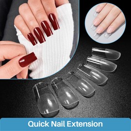ZIFUTON Press On Nails Square, Soft Gel Tips Tips for Gel Nails, 504 Pieces, Artificial Nails, Square Fake Nails Tips, Full Cover Nail Tips for Nail Studios, Starter DIY, 12 Sizes