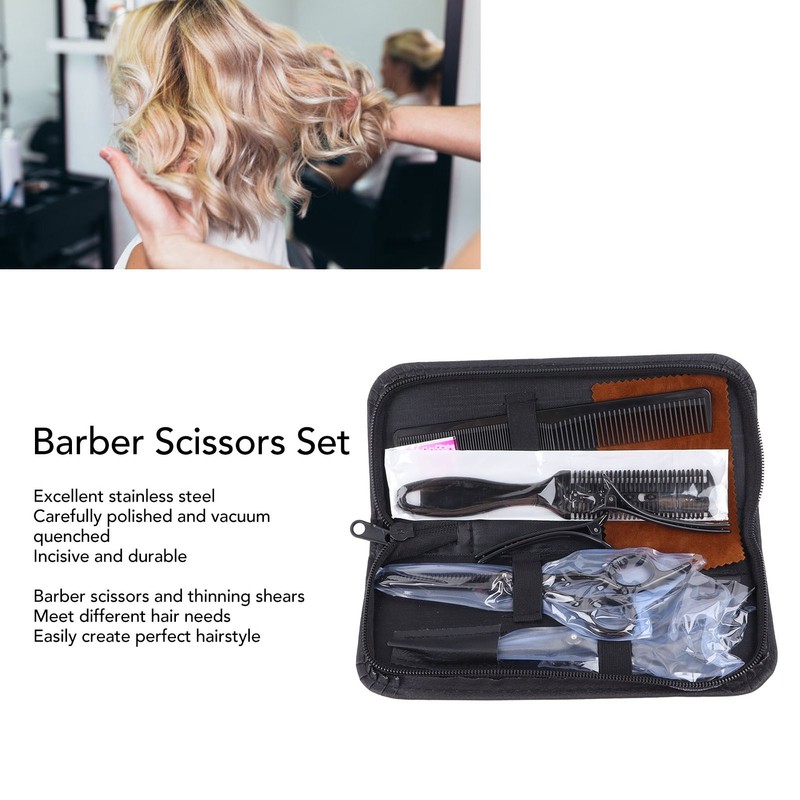 Barber Scissors Set Professional Kit Hair Styling Shearing Tool with