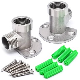 Stainless Steel Pipe Adapter Kit For Exposed Bath Faucet,Mixer Valve Convert In-Wall To Surface Mount,G1/2 Female Threads x G1/2 Male Threads Hose Pipe Fitting(2pcs)