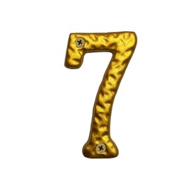 4" Golden Hammered Cast Iron House Numbers | Stylish Home Address & Mailbox Numbers | Solid & Weather-Resistant/Golden/Number 7