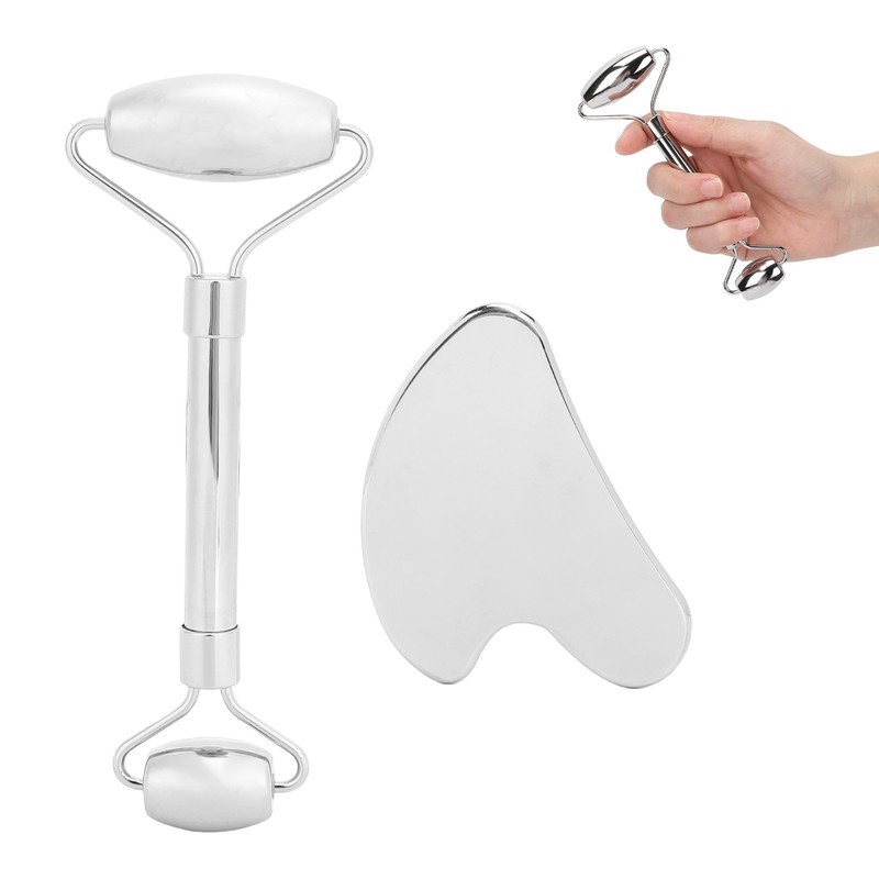 Stainless Steel Facial Roller Gua Sha Tool Face Skin Roller