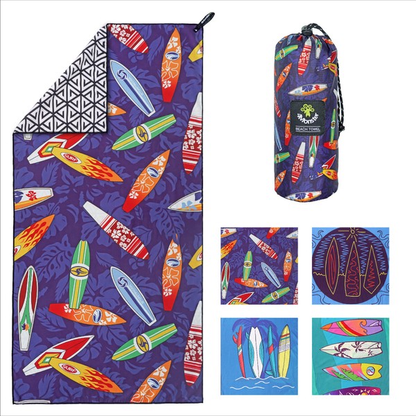 4Monster Microfibre Beach Towel, Ultra-Light, Sand-Resistant Towel, Quick-Drying, Absorbent Sports