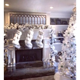 Anthropologie Josie Christmas Stocking Beautiful Striped Faux Fur NWT NEW