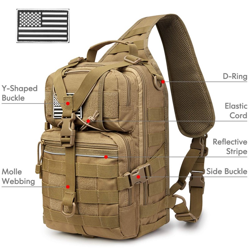 G4Free Tactical Sling Backpack Big Molle EDC Crossbody Bag Pack