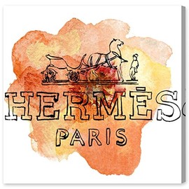 Oliver Gal ''Orange Paris" Canvas Art, 16" x 16"