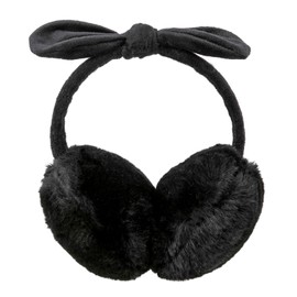 LUZILIAN Winter Women Bow Earmuffs Bowknot Ear muffs Warm Ear Covers Outdoor Ear Warmers for Women(Black Bow)