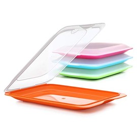 TATAY Fresh slicer box, BPA free, reusable, stackables, dishwasher & MWO, random color. 1pc. Measures 17cm x 3.2cm x 25cm
