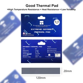 SWECENT Thermal Pad 0.5mm 12.8 W/mK [120x20x0.5mm], Non Conductive Heat Resistance High Temperature Resistance,Silicone Thermal Pad for CPU/GPU/SSD/PC/Laptop Heatsink