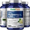 NusaPure White Mulberry Leaf Extract 5,000mg 180 Veggie Caps Non-GMO