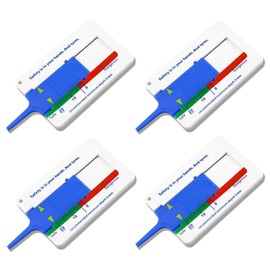 GODESON Set of 4 Tread Depth Gauge for Tyres MM Plastic Tyre Tread Depth Gauge Intelligent Colour Coded Tyre Tread Gauge for Motorcycle, Car, Truck