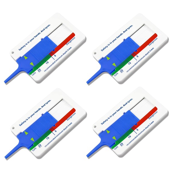 GODESON Set of 4 Tread Depth Gauge for Tyres MM