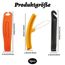 KRYMXAR Set of 5 Bicycle Tyre Levers, Road Bike, Bicycle Tyre Change Tool, Professional Bicycle Tyre Levers for Mountain Bike and Road Bike, Bicycle Repair Set