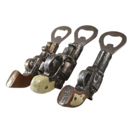 Pack Of 3 Western Cowboy Six Shooter Revolver Gun Pistols Beer Bottle Openers