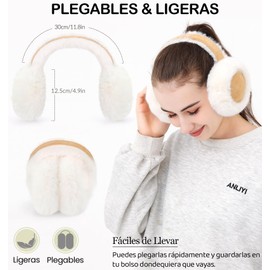 2 Piezas Orejeras de invierno para mujer,Orejeras para mujer de cálidas,Orejeras plegables para clima frío para mujeres y niñas