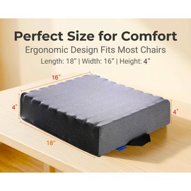 Keyboard Ventilation Seat Cushion with Innovation Heat Dissipation Design-90 Independent Memory Foam Cells with High Dense Polyfoam Base-Chair Pad+Extra Waterproof Anti-Slip Cover